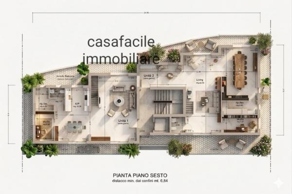 COD.0000001382 - Attico e superattico nel salotto di Palermo